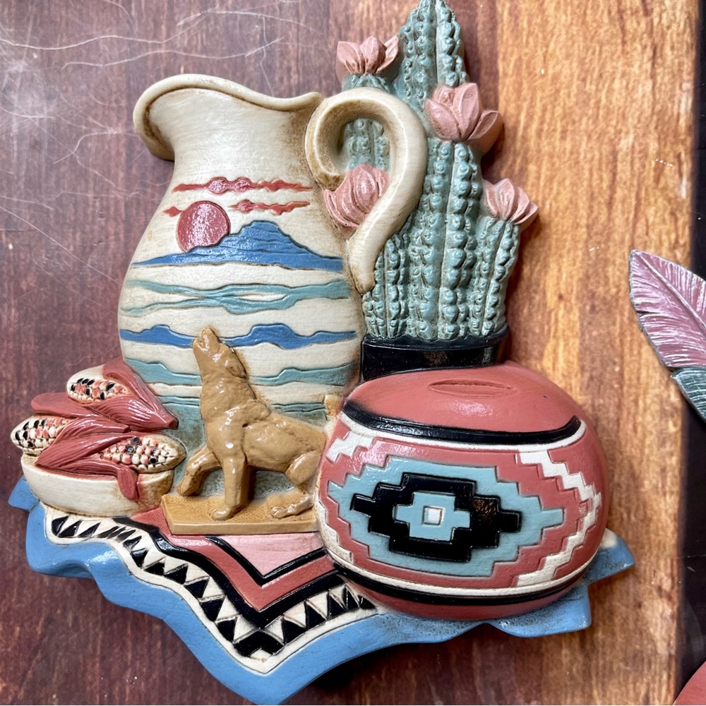 Vintage Home Interiors Burnwood southwestern wall decor. - Picture 2 of 5